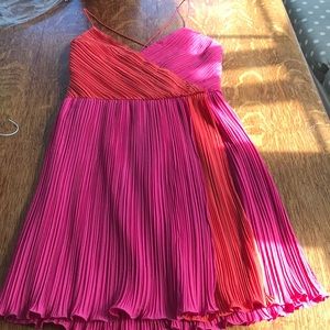 Orange and Pink Phoebe couture dress pleated dress